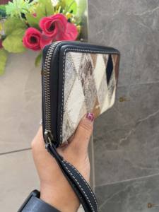 Cartera de mano de cuero de vaca a la moda, monedero con cremallera, pelo Real, piel de piel, cartera para parches occidentales de primavera - Product Image 3