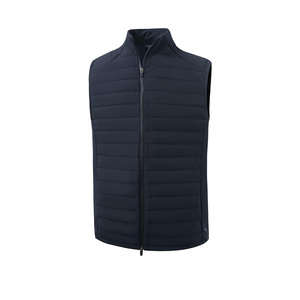 Gilet d'hiver unisexe épais et uni avec fermeture éclair, logo personnalisé, doublure en lin réversible, sans manches, long, avec capuche - Product Image 3