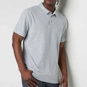 Piqué reciclado de rendimiento para hombre de marca personalizada para camiseta de polo 100% tejido de punto de patrón sólido de poliéster para golf - Product Image 1