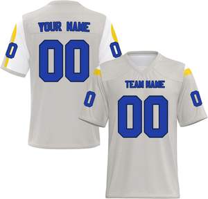 Uniforme de equipo personalizado camisetas de fútbol americano transpirables de secado rápido tejido de poliéster de malla de verano sublimado OEM al por mayor - Product Image 6