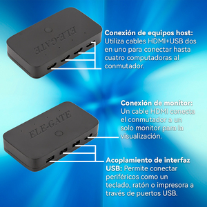 Switch KVM HDMI a 4 porte 4K/30Hz con pulsante manuale USB per connessioni computer, disponibile e usato - Product Image 5