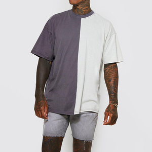 Vente en gros nouveau design T-shirt 100% coton pour hommes de haute qualité surdimensionné blanc couleur bloc couture T-shirt pour hommes - Product Image 3