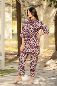 Conjunto de Dos Piezas de Algodón Estampado de Diseñador de Moda Kamla, Atuendo Cómodo para Mujer, Ropa Casual para Uso Diario - Product Image 2