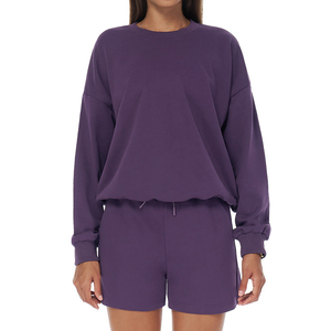 ชุดเสื้อกีฬาคอกลมผ้าฝ้ายผสมพาวเวอร์วอเตอร์2ชิ้นสำหรับฤดูหนาวฤดูใบไม้ร่วง - Product Image 5