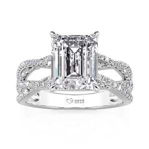 Jeulia 1 Carat IGI Certified Diamond Double Twist <b>Emerald</b> Cut Engagement <b>Ring</b> - Product Image 1