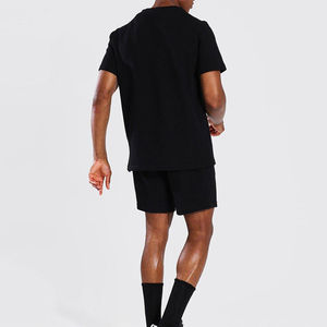 Verano de alta calidad Hombres Loose Fit Cintura elástica Casual Sólido Jogger Camiseta Pantalones cortos Manga corta Servicio OEM - Product Image 2