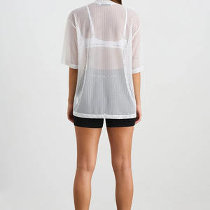 Ropa transpirable para mujer, Top corto de Color liso, camisa cuadrada de malla, ropa activa, Top corto para mujer, camiseta sin mangas corta de talla grande para mujer - Product Image 5