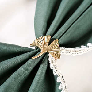 Anillo de Servilleta Moderno de Aluminio con Forma de Hoja Dorada, Personalizable, para el Hogar, Hotel, Vajilla para Fiestas y Decoración de Mesa de Boda - Product Image 3