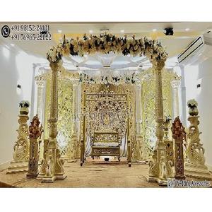 Increíble aspecto de madera fibra boda Mandap mejor ceremonia India boda redonda Mandap sueño hindú boda india Mandapam Australia - Product Image 1