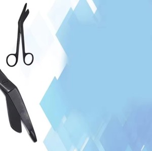 Tijeras para Vendajes 2 en 1, Color Negro Completo, Herramienta de Primeros Auxilios para Entrenamiento Médico, Instrumento Médico para Enfermeras, Médicos y Cirugía - Product Image 2