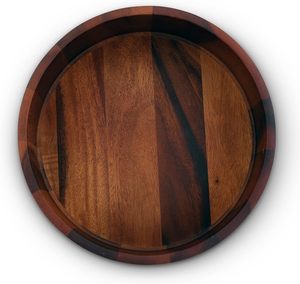 Ensaladera de madera de acacia de onza con diseños de corte para servir frutas, verduras y ensaladas, pieza decorativa hecha a mano para servir - Product Image 2