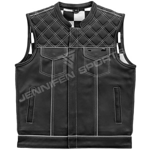Best Quality Stylish Leather Motorbike <b>Vest</b> for Men Breathable and Windproof Casual Outer Wear for Winter Wholesale Price - Product Image 1