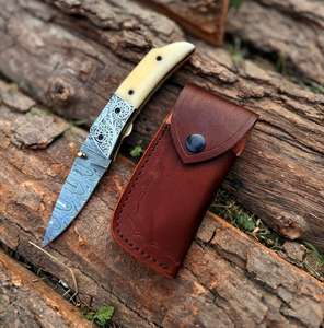 Navajas Plegables de Bolsillo de Acero de Damasco Personalizables, de Grado Industrial, Hechas a Mano, con Grabado Personalizado OEM - Product Image 6