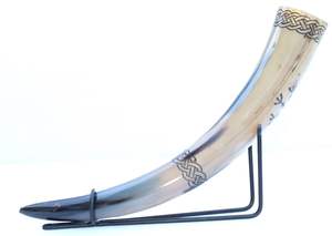 Real Horn Handmade Viking Medieval <b>Large</b> Engraved Drinking Horn Shiny Polished Suitable for <b>Gifting</b> - Product Image 5
