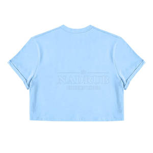 Elegante camiseta recortada con diseño básico para trajes diarios Top corto de manga corta con cuello redondo y ajuste de moda - Product Image 2