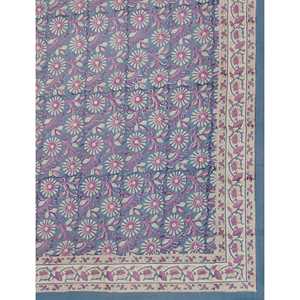 King Size 100% Cotton Hand Block Printed Double Bedsheet Pillow Covers Eco-Friendly Floral <b>Comforter</b> <b>Set</b> for Home 3pcs <b>Set</b> - Product Image 2