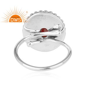 Best Selling oxidized sterling <b>silver</b> natural <b>Garnet</b> gemstone stackable <b>ring</b> jewelry manufacturer - Product Image 4