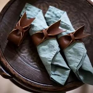 Smooth leather napkin <b>rings</b> <b>crafted</b> <b>for</b> classic interiors family gatherings and elegant seasonal table styles - Product Image 6
