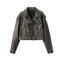 Blouson Bomber en Cuir Véritable Noir Uni pour Femme, Chauffant et Respirant, Fermeture Éclair, Style Urbain Tendance, Meilleure Vente OEM, Vente en Gros