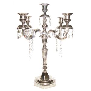 Candélabre brillant en aluminium de nouvelle conception pour la décoration intérieure et extérieure de la maison de salon grand candélabre fait main avec 5 bras - Product Image 1