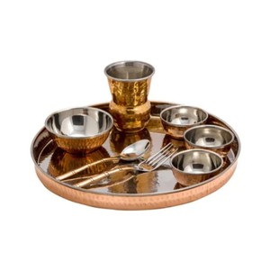 Service de table traditionnel classique en acier inoxydable martelé, articles de service et de présentation, artisanat métallique haut de gamme, personnalisable - Product Image 5