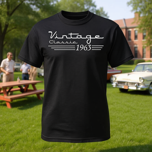 T-shirt vintage classica del 1963, unisex, girocollo, manica corta, stampa serigrafica, regalo per la riunione degli ex studenti - Product Image 3