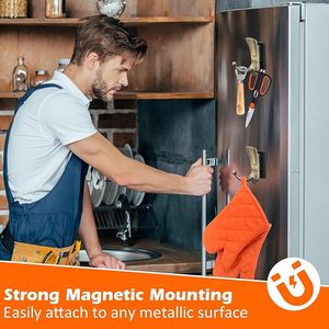 ตะขอแขวนเสื้อโค้ททำจากทองเหลืองสองชั้นกันลื่นพร้อมแม่เหล็กแข็งแรงสำหรับเก็บของในบ้านและแขวนตะขอเสื้อโค้ทแม่เหล็ก - Product Image 6