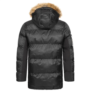 <b>Men's</b> Winter Warm <b>Coats</b> Male Parkas Jackets With <b>Fur</b> <b>Hood</b> Wholesale Cheap Price Custom Logo <b>Men</b> Parka Jacket - Product Image 2