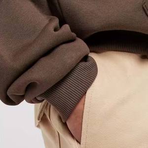 100% coton personnalisé recadrée surdimensionné hommes sweat à capuche respirant sérigraphie conception brodé hiver sweat épais matériel - Product Image 5