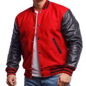 Low Moq Best Price New Design Leather Sleeve Varsity Jacket Factory Direct Sale CollegeBaseballjacket for men - Product Image 1