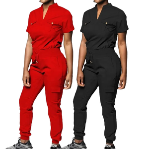 Uniformes de Hospital para Mujer al por Mayor, Conjuntos de Uniformes Médicos de Manga Corta, Blusas Elásticas de Poliéster/Rayón, Marca Personalizada - Product Image 1