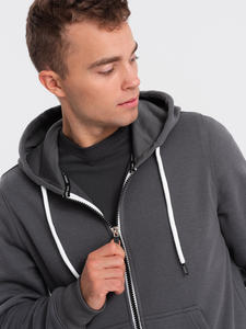 Sudadera con Capucha de Algodón Orgánico Afelpada, Extra Grande, con Cierre y Logotipo Personalizado para Hombre, Estilo Urbano, Diseño Sólido y Transpirable - Product Image 2