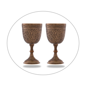 Luxury Antique Brass <b>Goblet</b> Set Handcrafted Vintage Chalice Cups | Royal Medieval Design Drinkware Gift & Tableware Collection - Product Image 1