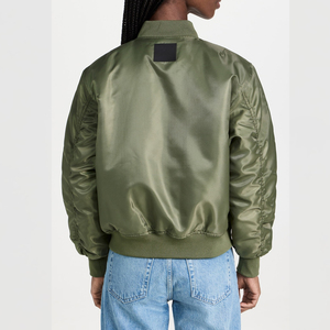 Veste de bombardier universitaire en satin 100% polyester Offre Spéciale veste universitaire en satin personnalisée vente en gros pas cher - Product Image 2