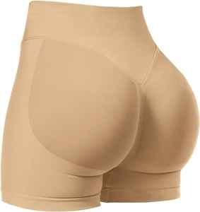 Mode femmes Yoga Shorts taille haute conception de contrôle du ventre 4 voies extensible tissu évacuant l'humidité pour la salle de sport et la course - Product Image 5