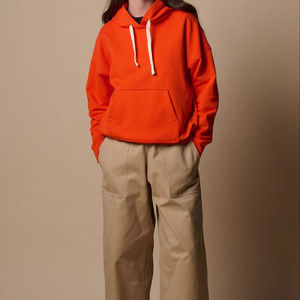 Sudadera con capucha fluorescente hecha a medida para mujer, camisa informal de gran tamaño de polialgodón rojo llama, ropa deportiva, Sudadera con capucha para adolescentes - Product Image 1