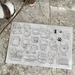 Reusable Transparent Silicone Stamps Sheet Retro Clear Stamp Set For Card Making Decoration DIY Scrapbooking Album Crafts