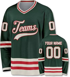 Camisetas de Hockey sobre Hielo Personalizadas para Hombre, Sublimadas, de Alta Calidad, Transpirables, de Secado Rápido y Antibacterianas, Venta Caliente, ODM OEM - Product Image 1