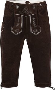 Haute Qualité Bavière Unisexe Casual Trachten Midweight Premium Lederhosen en Cuir pour Oktoberfest avec Taille Moyenne - Product Image 5