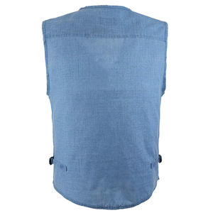 Gilet de travail personnalisé de haute qualité avec col pour hommes Gilet de travail pour hommes Gilets zippés en coton durable avec patch Gilet de poche en 5 dimensions - Product Image 4