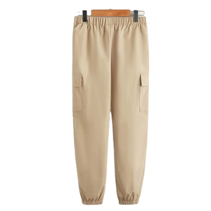 Pantalones DE TRABAJO Cargo con cordón de ajuste holgado de último estilo, pantalones para niños, pantalones para correr en blanco, nuevos pantalones Cargo con logotipo personalizado para niños - Product Image 6