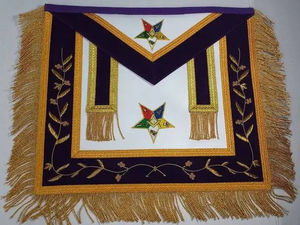 Delantal de cuero transpirable Masonic Regalia Master Masons Degree con pasador de seguridad bordado de bolsillo adjunto - Product Image 4