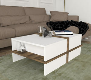Table basse de luxe exclusive Chipboard Plus Blanc-Noyer de Turkiye Best-seller - Product Image 2