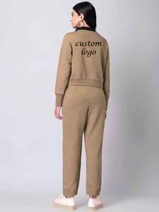 Chándal personalizado nuevo y elegante con logotipo personalizado sudaderas con capucha y chándal para correr conjunto de 2 piezas chándales de mujer para mujer - Product Image 3