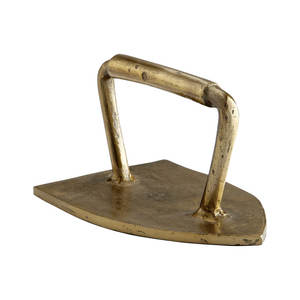 Escultura en forma de hierro de diseño vintage Escultura metálica chapada en oro hecha a mano de estilo antiguo para decoración de mesa de hotel en casa al por mayor - Product Image 2