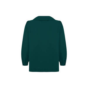 Blusa Vintage Verde de Gasa con Cuello Peter Pan Bordado para Mujer - Product Image 3