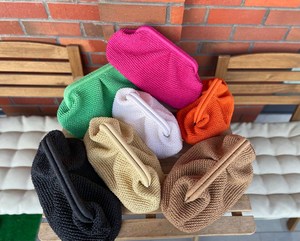 Costom แฮนด์เมดคุณภาพสูงโครเชต์ Raffia กระเป๋าคลัทช์กระเป๋าสานมือถุงฟาง - Product Image 2
