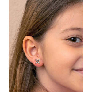 NOVAMART Fine Premium 925 Sterling <b>Silver</b> <b>Stud</b> <b>Earrings</b> for Women & Girls Featuring Marquise Princess Cut Diamond Water Drop Flo - Product Image 4