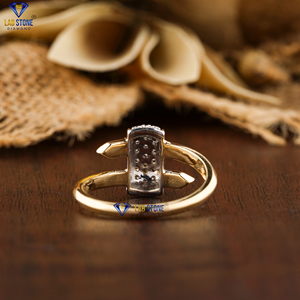 0.325 TDW bague en diamant coupe ronde diamant labgrown 18K or jaune Hpht/Cvd bijoux en diamant - Product Image 4