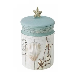 Designer White Galvanized <b>Storage</b> <b>Container</b> With Grey Pattern And Bird Handle Ideal For <b>Kitchen</b> Pantry Home And Decor Uses - Product Image 5